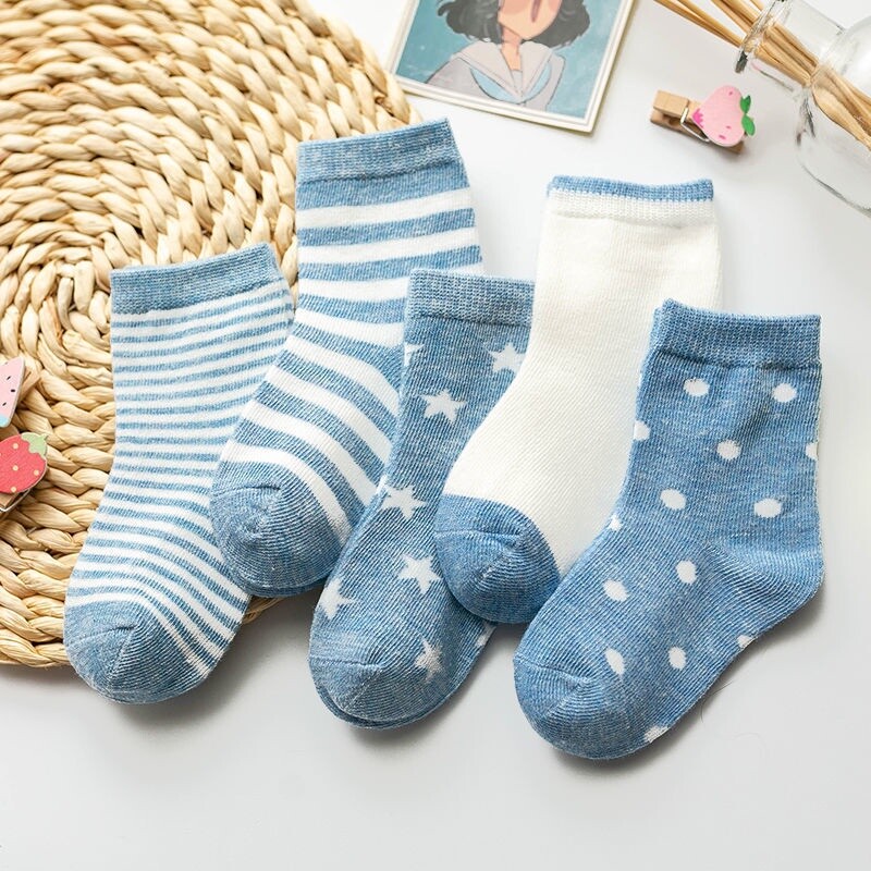 5 Pairs Baby Boy Girl Cotton Socks NewBorn Infant Toddler Kids 06