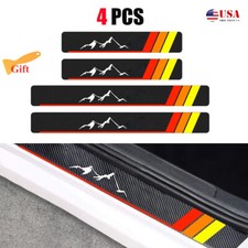 4pcs Car Carbon Fiber Leather Door Sill Sticker Protector For Toyota Rav4 Camry 4pcs Car Carbon Fiber Leather Door Sill Sticker Protector For Toyota Rav4 Camry