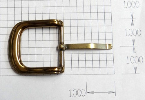 Solid Brass Belt Buckle Square - New - Fits 1.4" Wide Belt - Picture 2 of 6