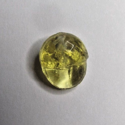 ANT/VTG FACETED CAP ACORN CLEAR YELLOW GLASS SHANK DIMINUTIVE DOLL BUTTON-W425 - Picture 1 of 3