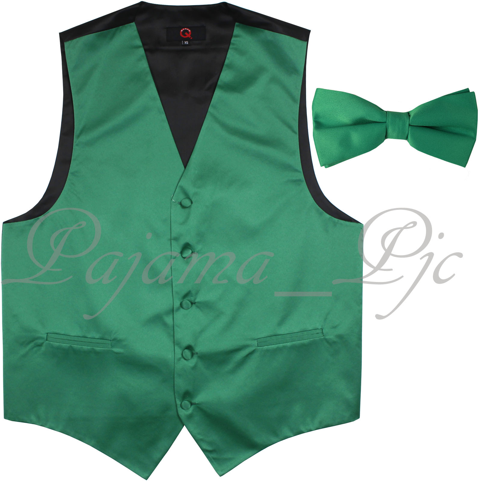 Men's Dress Vest BOWTie Hanky Solid Color Waistcoat Bow Tie Set Suit Or Tuxedo E - Foto 3