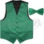 Men's Dress Vest BOWTie Hanky Solid Color Waistcoat Bow Tie Set Suit Or Tuxedo E - Foto 2