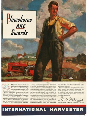 1941 IHC International Harvester Farmall Red Tractor Farmer art Vintage Print Ad