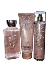 Bath and Body Works Pink Suede Body Wash, Body Cream, Mist 3 Pc Set Lot BBW