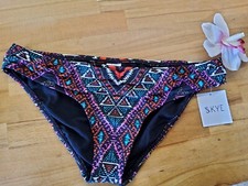 SKYE Bikini 1 Piece Ruched Hipster Pant UK S Size 10 Pants Only NEW