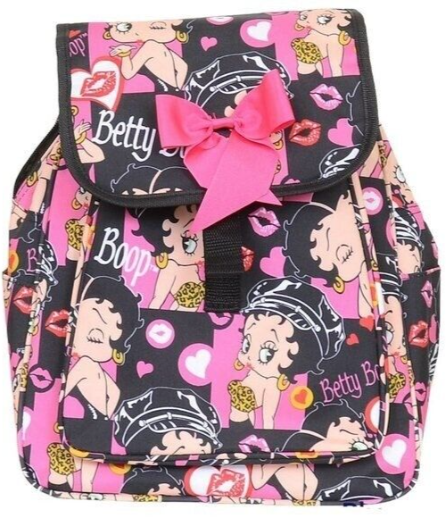Betty Boop Medium Size Backpack Leopard Top Biker Hat Fold  display picture 3