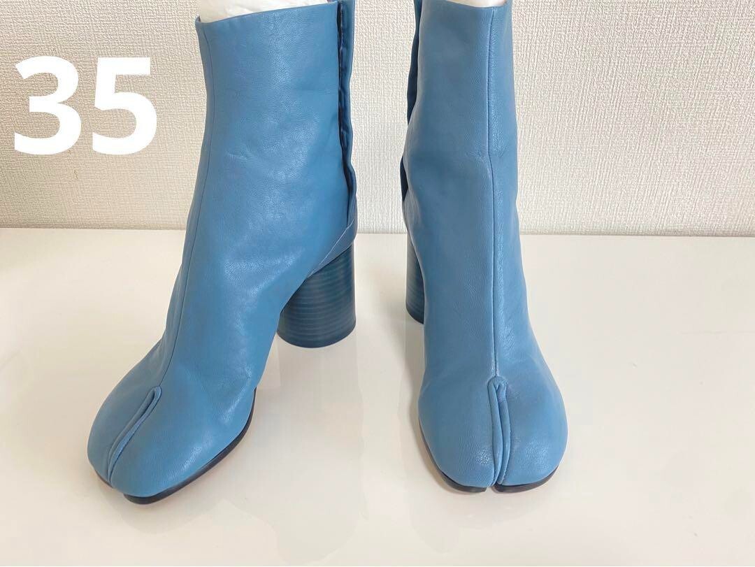 Maison Margiela Tabi Boots 35 Gray Blue Leather Made in