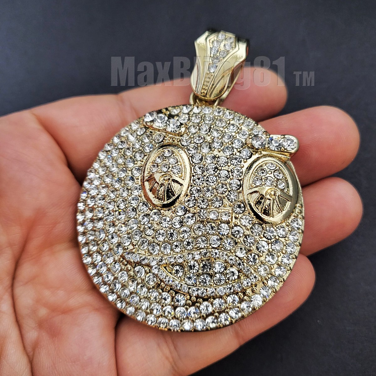 Iced Hip Hop Jewelry Simulated Diamond Gold Plated Large Glo Gang