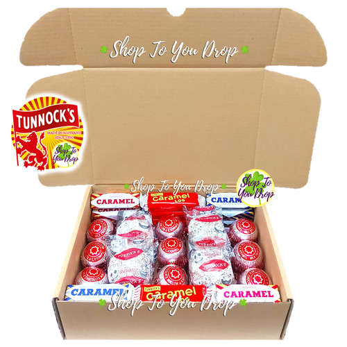 TUNNOCKS PERSONALISED GIFT BOX HAMPER Snowballs Teacakes Present Chocolate