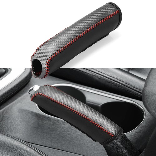 PU Leather Car Parking Brake Cover Anti Slip Car Handbrake Sleeve Accessories . - Picture 3 of 6