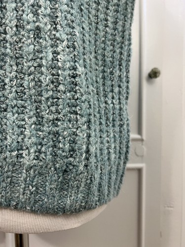 Lucky Woman’s Grandpa Cardigan Sweater Size Small V-Neck Button Front Blue Green - Picture 3 of 14