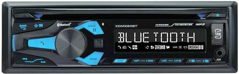 Dual XDM280BT CD/AM/FM Car Stereo Receiver + 4) 6.5" coax 2Way 300 Watt speakers - Image 4 of 4