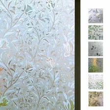 Stained Glass Window Film Static Cling Privacy Window Film for Office