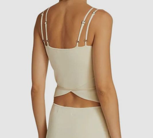 $464 Aya Muse Women's Ivory Willow Cut Out Tie Top Size