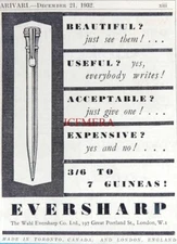 Wahl 'EVERSHARP' Propelling Pencil, Original 1932 ADVERT : 688-137