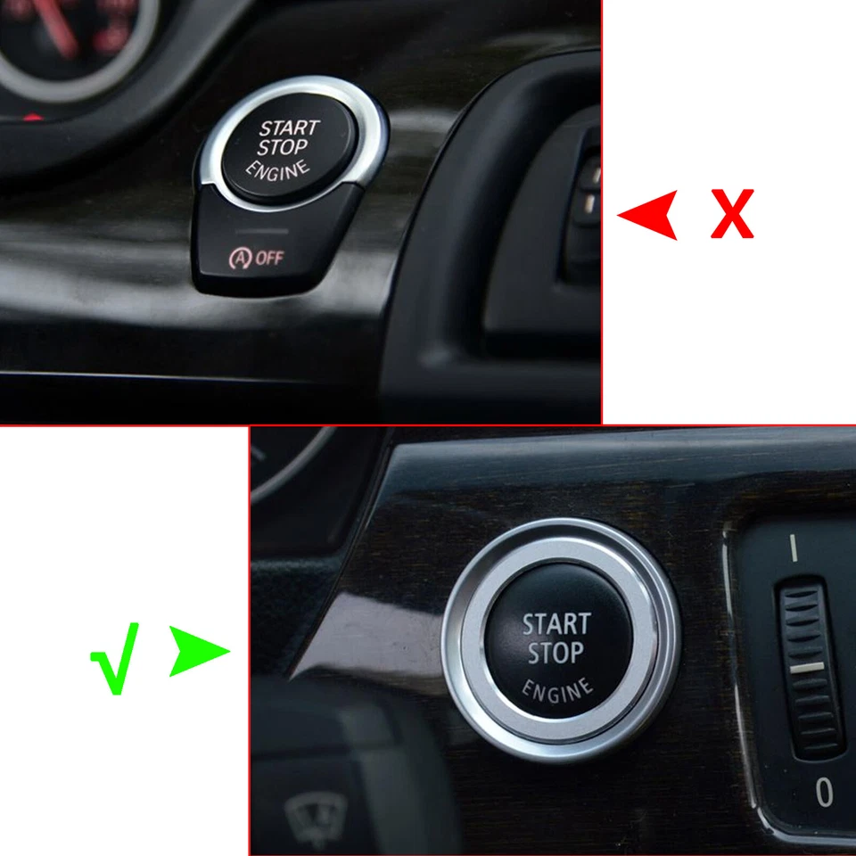 Cubierta de interruptor de botón de parada de arranque del motor para BMW F20 F30 F10 F01 F48 F16 Foto 2 de 4