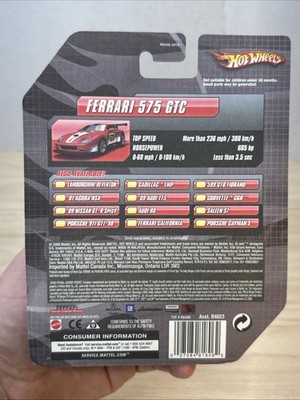 Hot Wheels Speed Machines Ferrari 575 GTC Red #575 2009 Sealed