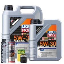 Motoröl 5W30 LIQUI MOLY 6L +MANN Ölfilter +Spülung +Cera Tec