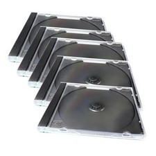 5 PCS Car Standard Single Clear CD Jewel Case, DVD Storage Case with Assembled