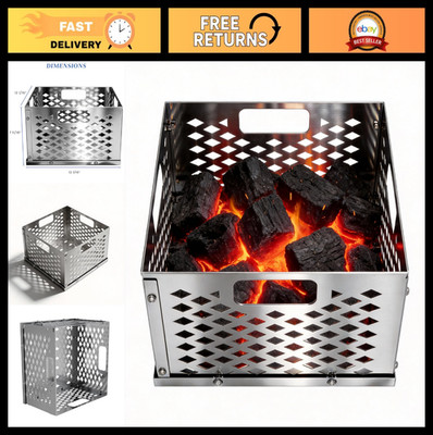 Heavy Duty Stainless Steel Charcoal Firebox Basket for Offset Smoker - Airflow D