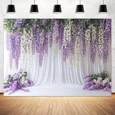 Lavender Wedding Backdrop Background for Photography, Flower 7x5ft Purple