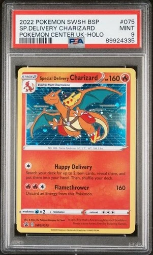 Special Delivery Charizard SWSH075 Pokemon Center UK Holo PSA 9 MINT