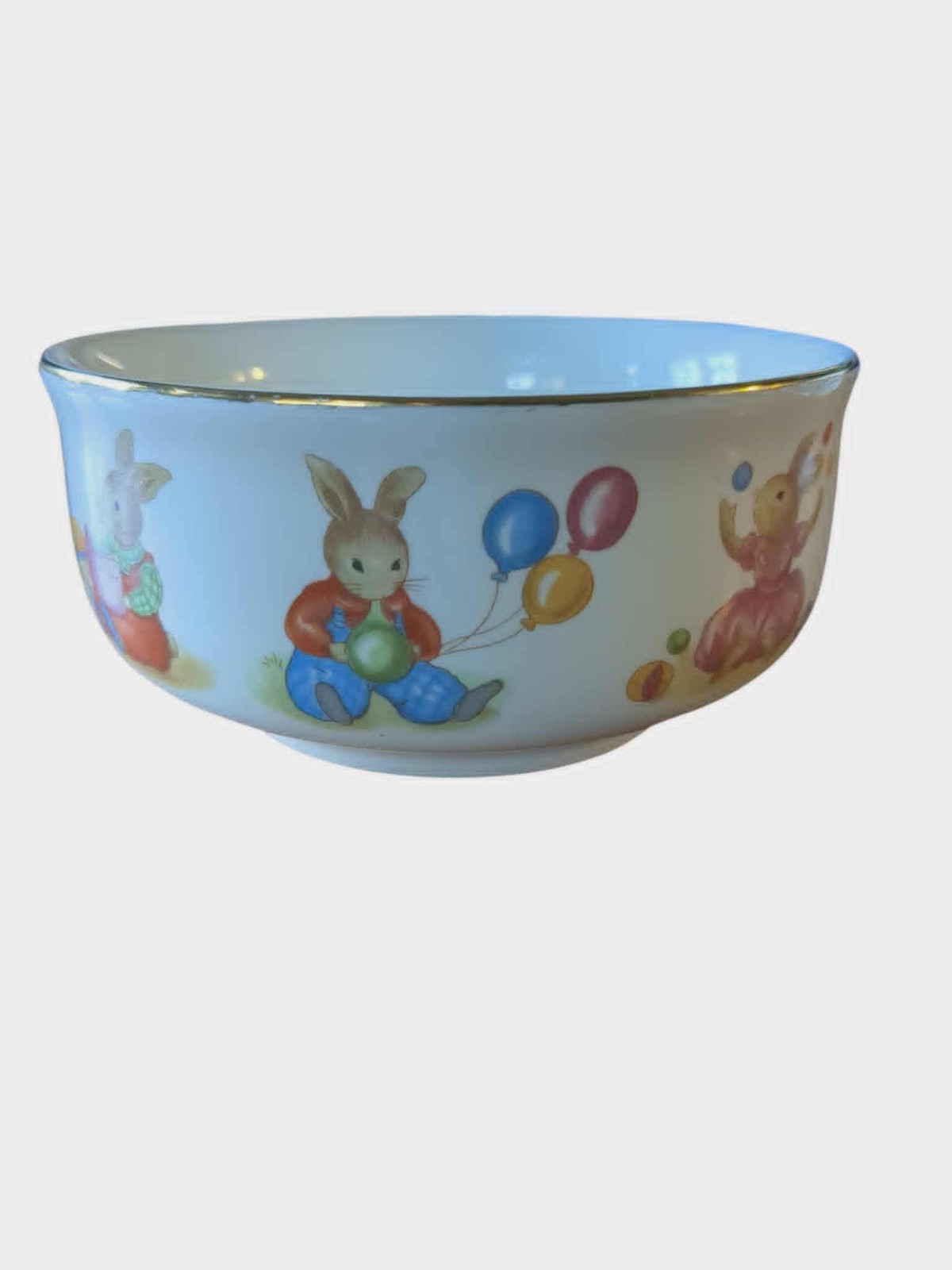 Vintage Mount Clemens Pottery Bunny Child’s Dish Set – Cup, Bowl, Plate