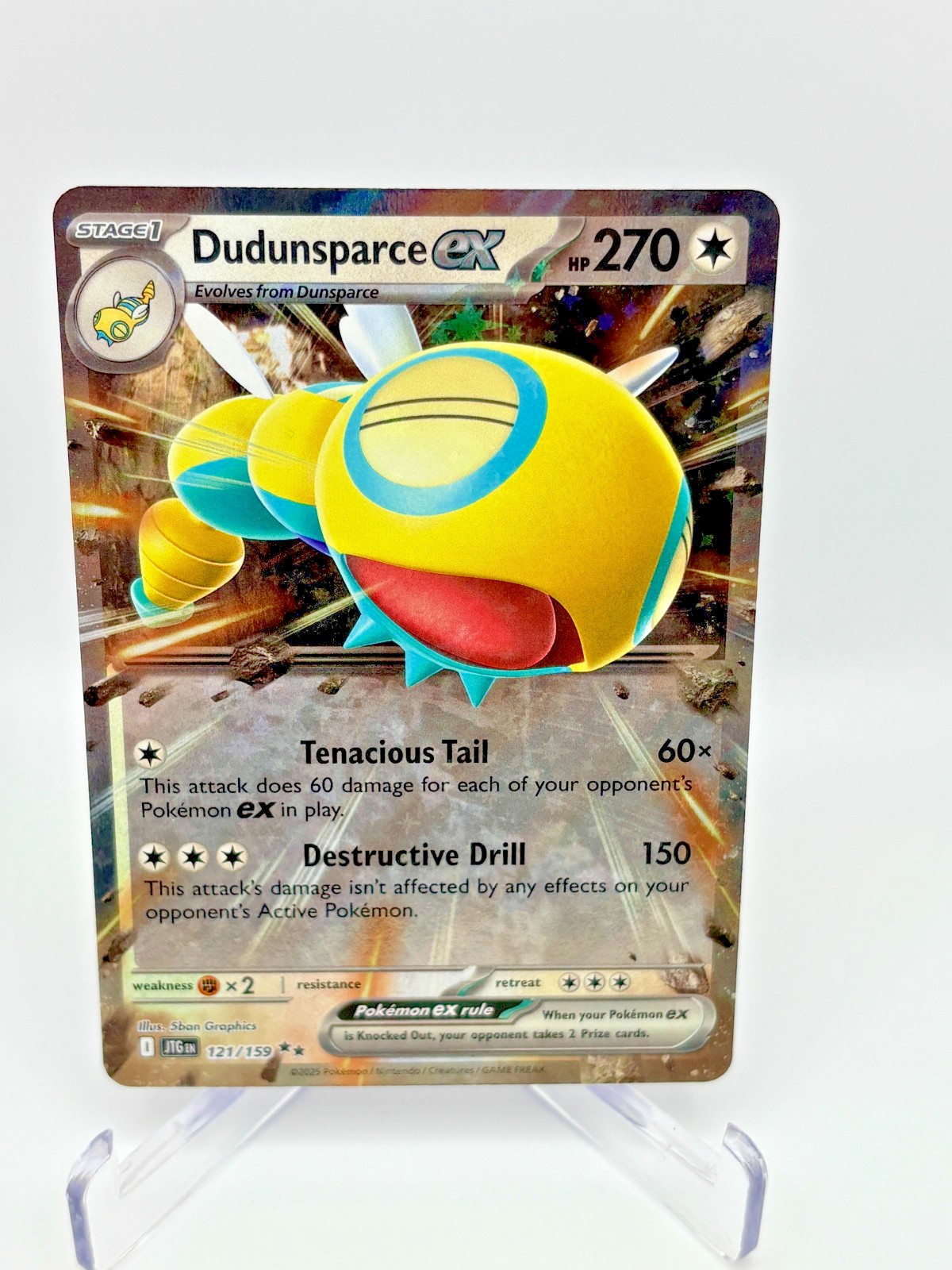 Dudunsparce ex - 121/159 Pokemon SV Journey Together Double Rare NM!