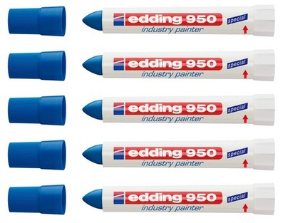 Spezialmarker 950 industry painter, 10 mm | 5 Marker, blau