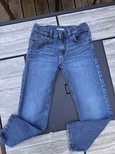 Wrangler Boys Straight Jeans 8 Regular Blue Denim Adjustable Waist Pockets