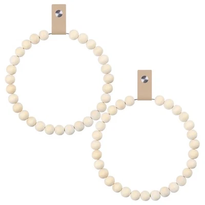 2 Pcs Porte Serviette Torchon Cuisine Porte-serviettes De Salle Bain En Bois - Photo 1/4