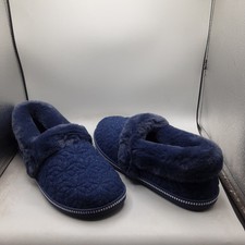 Skechers Cozy Campfire Bright Blossom Slippers Women's 11W Navy Quilted A266