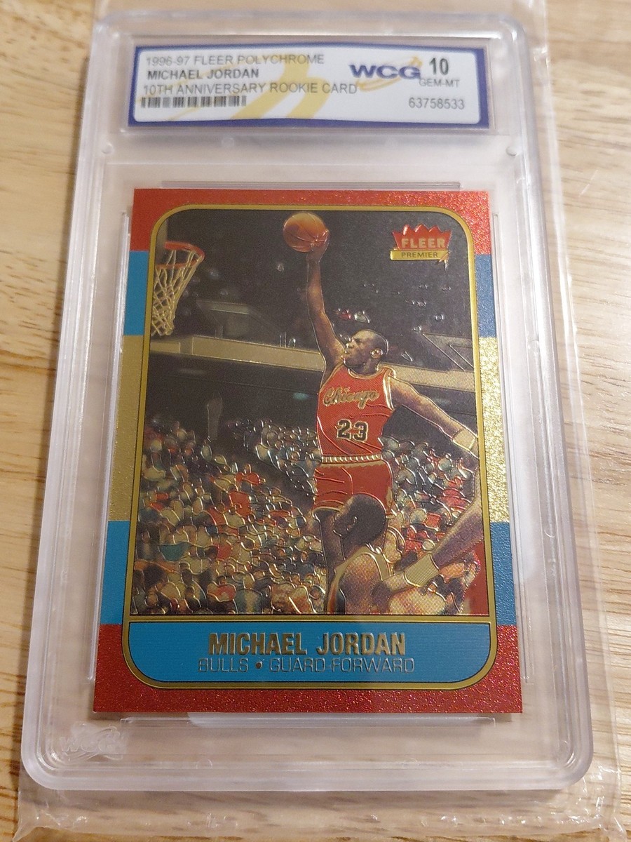 MICHAEL JORDAN 1996-97 Fleer Polychrome 10TH ANNIV WCG 10 GEM MINT