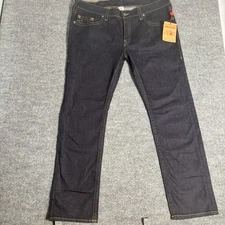 True Religion Jeans Mens 44x32 Raw Indigo Straight Vinny USA Y2K Streetwear