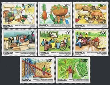 Rwanda 1213-1220,MNH.Michel 1297-1304. Food Production,Self-sufficiency,1985.