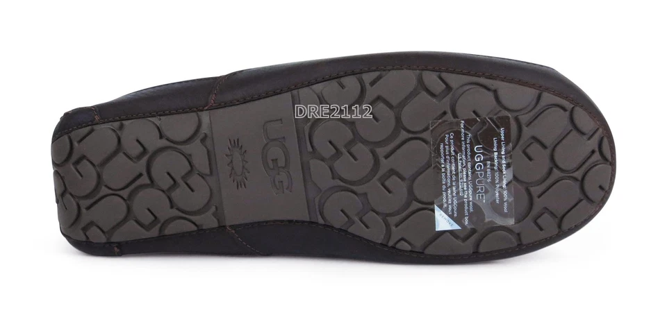 UGG Ascot China Tea Brown Leather Fur Slippers Mens Size 8 *NIB* - Image 4 of 4