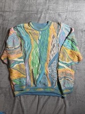 COOGI Vintage 3D Knit 1980s Rare CUGGI Multicolor SIZE S 100 Mercerised Cotton