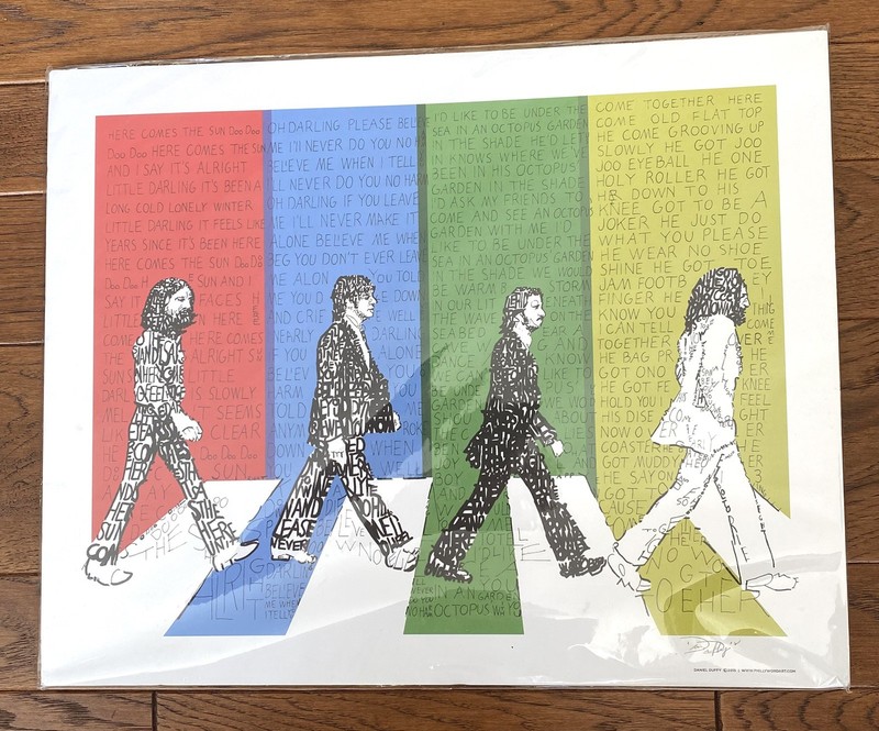 Daniel Duffy Hand Signed In Pencil Lithograph Print Beatles Abbey Road