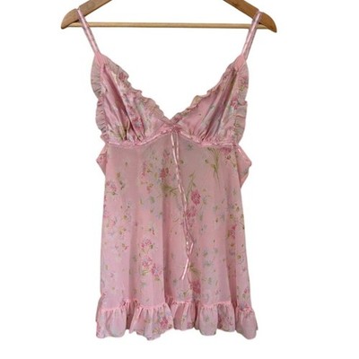 open lace back dress Vintage Victoria's Secret Pink Fashion Show nightgown size: S  Angelic  Splash