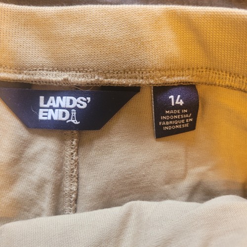 LANDS END Girls Size 12 Khaki School Uniform Cotton Knit Above the Knee Skort - Picture 3 of 9