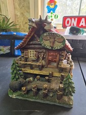 Woodland Decorative Log Cabin /Cottage Bear Birdhouse Hand Made Folk Art