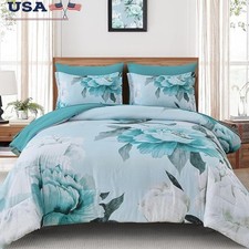 Floral Comforter Set 7 Piece Bedding Soft Cozy Lightweight Pillow Shams New