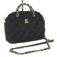 CHANEL Chain Shoulder Bag Boa Black AS5130 from JAPAN