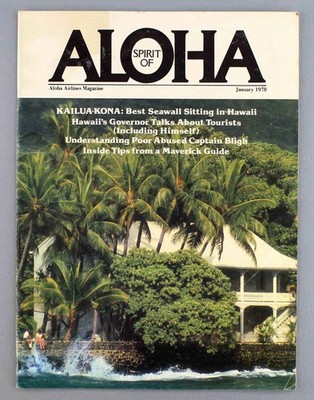 Aloha Airlines Spirit of Aloha Magazin Fluggesellschaft Januar 1978 Hawaii Karte