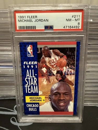 Fleer 1991-92 Michael Jordan All-Star Team Chicago Bulls #211 PSA 8