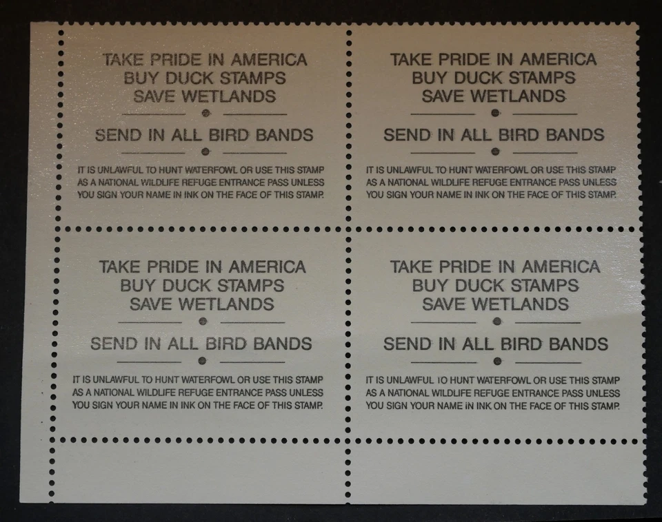 RW58 Federal Duck Hunting Stamps Block of FOUR (4), MNH, OG, 1991 w/Plate Block# - Image 2 of 2