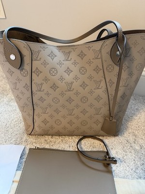 Louis Vuitton Hina Tote MM Galet Gray Mahina Perforated Leather