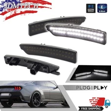4PCS LED Side Marker Lights Smoke White For 2024-2025 Ford Mustang GT S650, Gen7