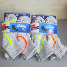 Hanes X-Temp Boys Ankle Socks 6 Pair Moisture Wicking Arch Support 3-9 2pk