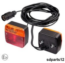 2 Feux Arrière 12V 4 Fonction Câble 7,5m + Prise pour Porte-vélos -bagages E24